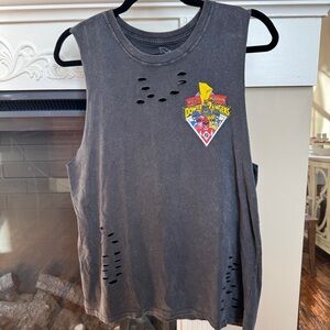 Power Rangers Distressed Sleeveless Top